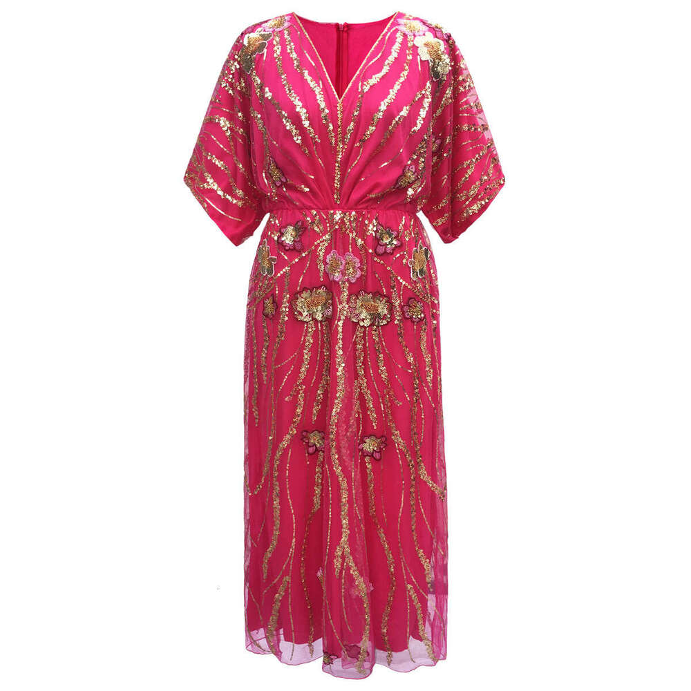 Cross-Border1920s Vintage Beaded Sequin Embroidered Evening Dress Ethnic Style Women