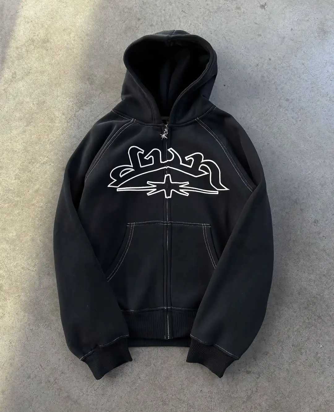 2025 New Divin Fashion Series Hoodies Fashion Embroidered Hoodies Harajuku Hip Hop Street Jackets Loose Mens Hooded Sweatshirts W250408