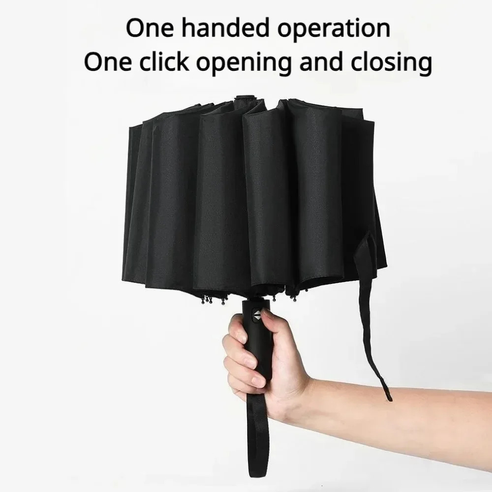72 bone windproof automatic umbrella reinforced with UV protection dualuse folding durable raincoat 250408