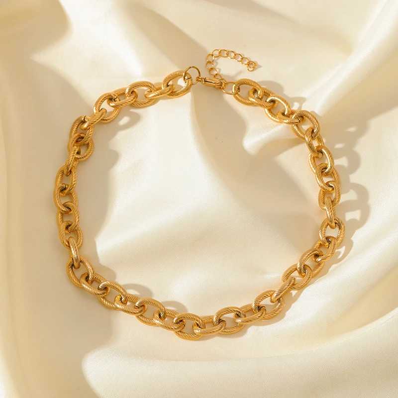 EILIECK 316L stainless steel gold and silver thick chain necklace for women fashionable Cuban necklace waterproof jewelry gift Y250408