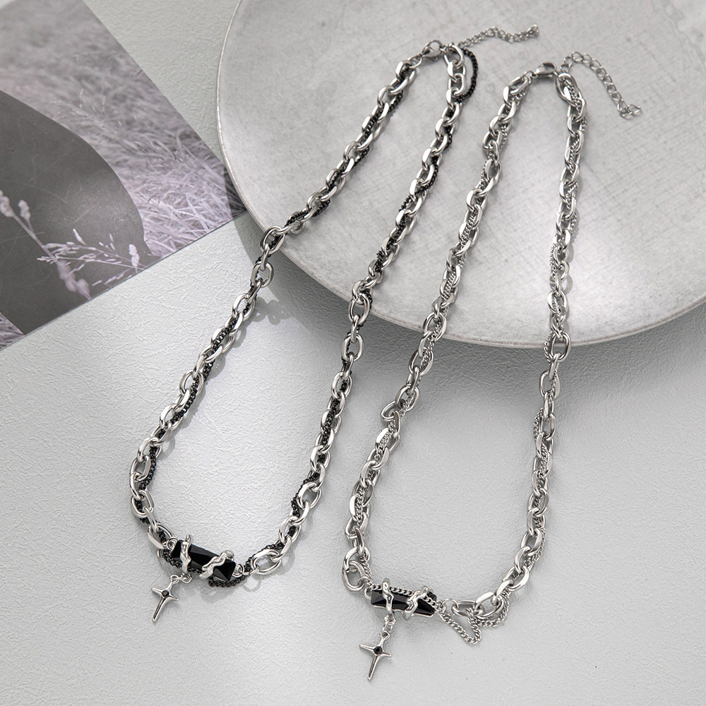 Niche Wrapped Black for Men, Titanium Steel, Neutral, Hip Hop, Trendy, Cool, Personalized, Men's Necklace
