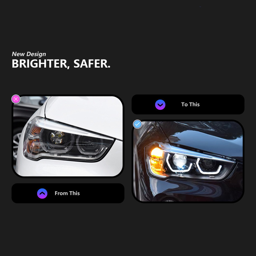 LED Headlights For BMW X1 F48 20 16-20 19 F49 LED Daytime Lights Front Lamp LED Headlight Turn Signal Light