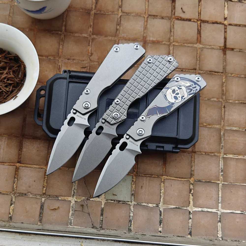 JUFULE Real 154CM Blade Strider PT3 Titanium Handle Copper Washer Folding Knife Tactical Pocket Camping Hunting Outdoor EDC Tool Z250408