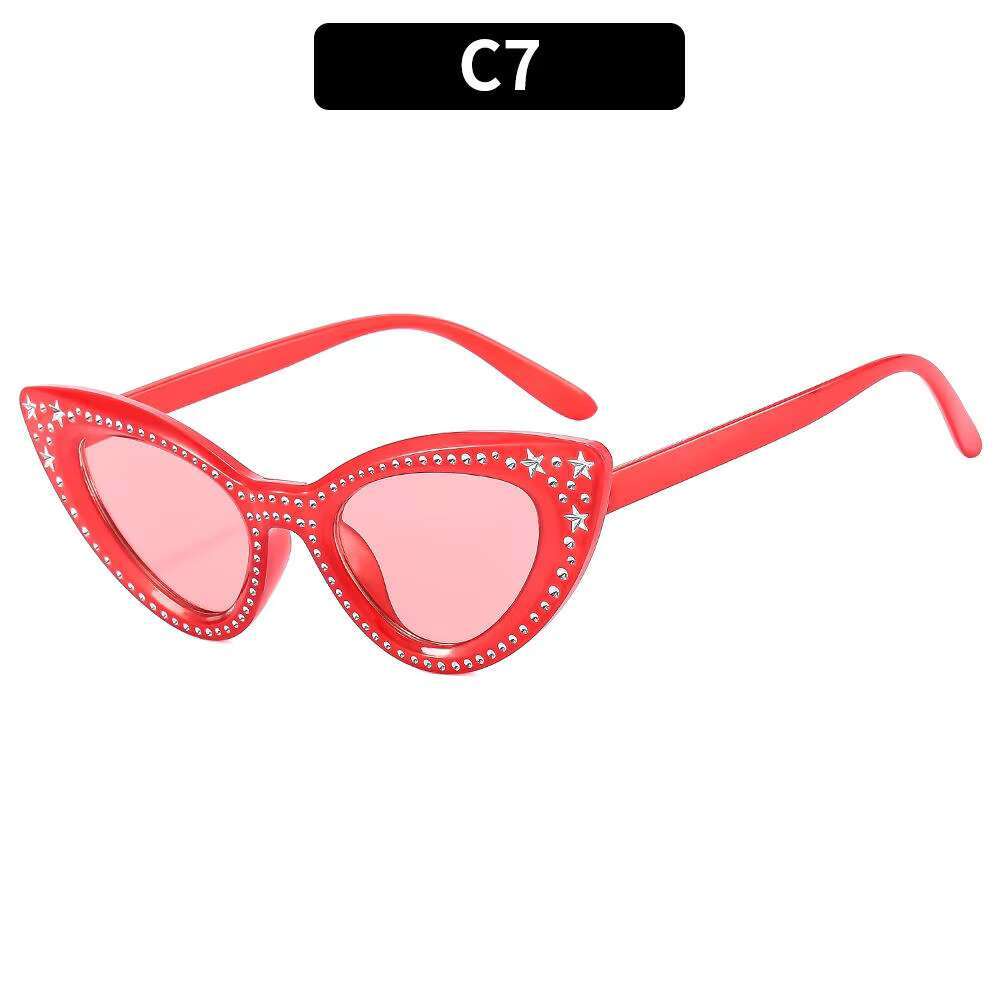 Aodun Vintage Style Five Pointed Star Dia Cat Eye Sunglasses