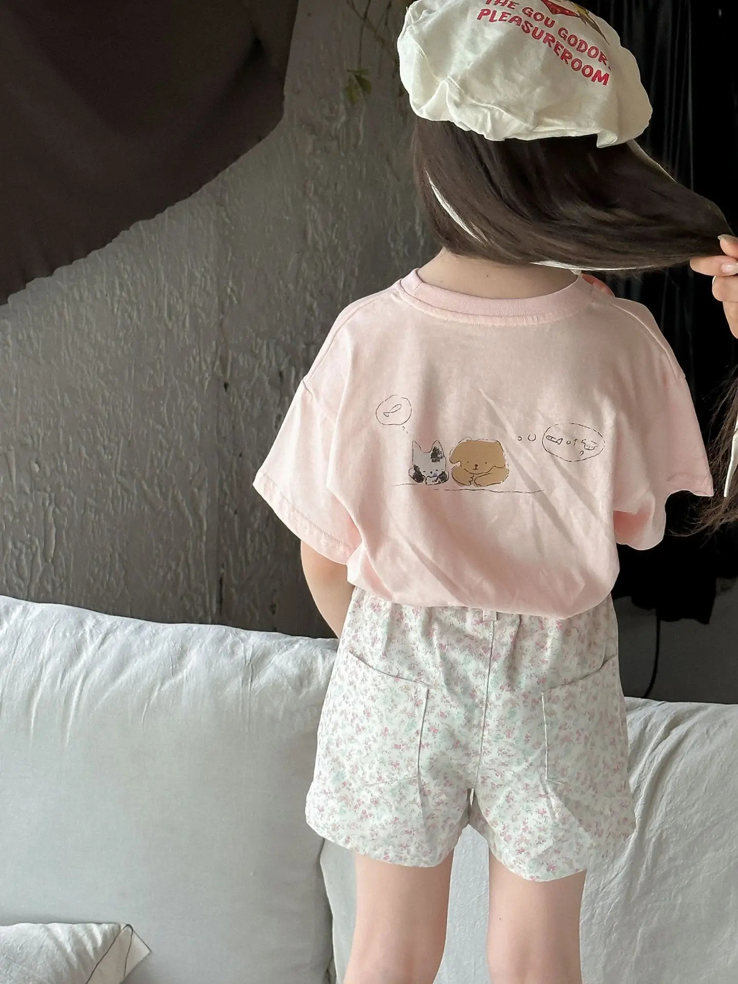 Summer Girls Shorts Cute Heart Shaped Printed Childrens Flower Shorts Cotton Baby Girls Casual Clothing Childrens Shorts 250408