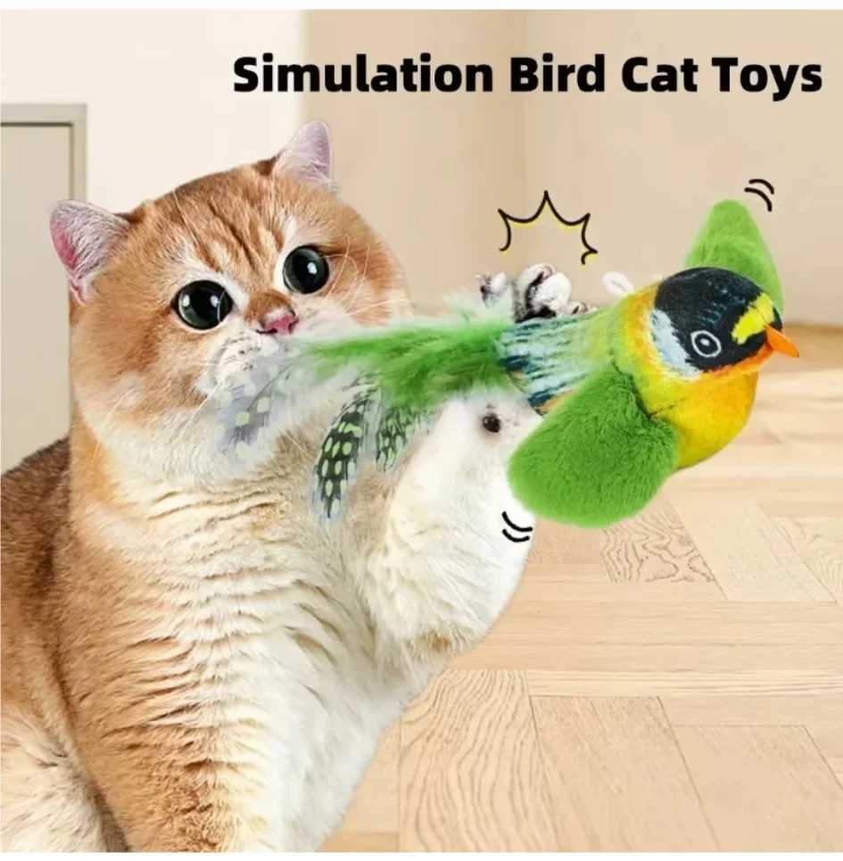 Cat Toys For Indoor Cats Interactive Cat Toy Realistic Bird Sound Plush Catnip for Cats Kitten Toy J2511081