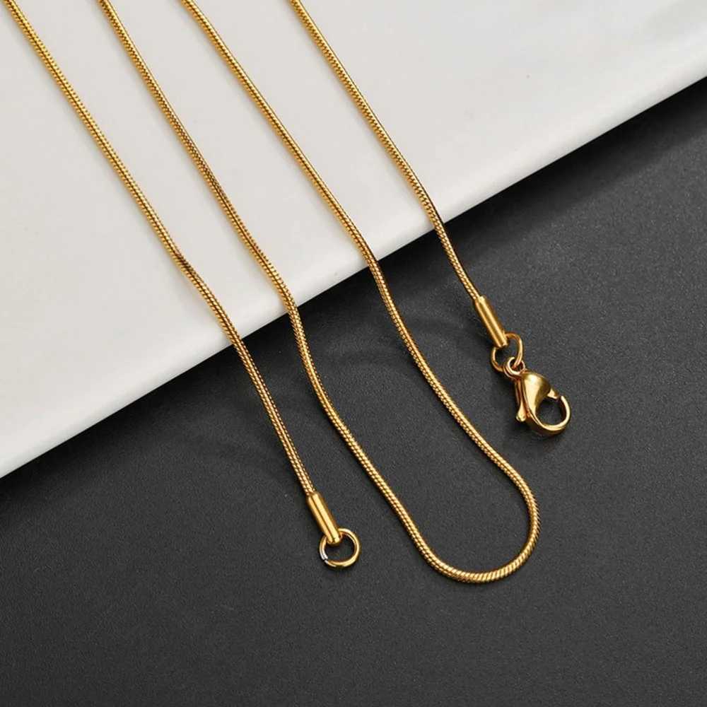 Dainty Snake Chains Stainless Steel Necklace Gold Plated Clavicle DIY Long Choker Necklaces Jewelry for Women Men Statement 35CMC250407