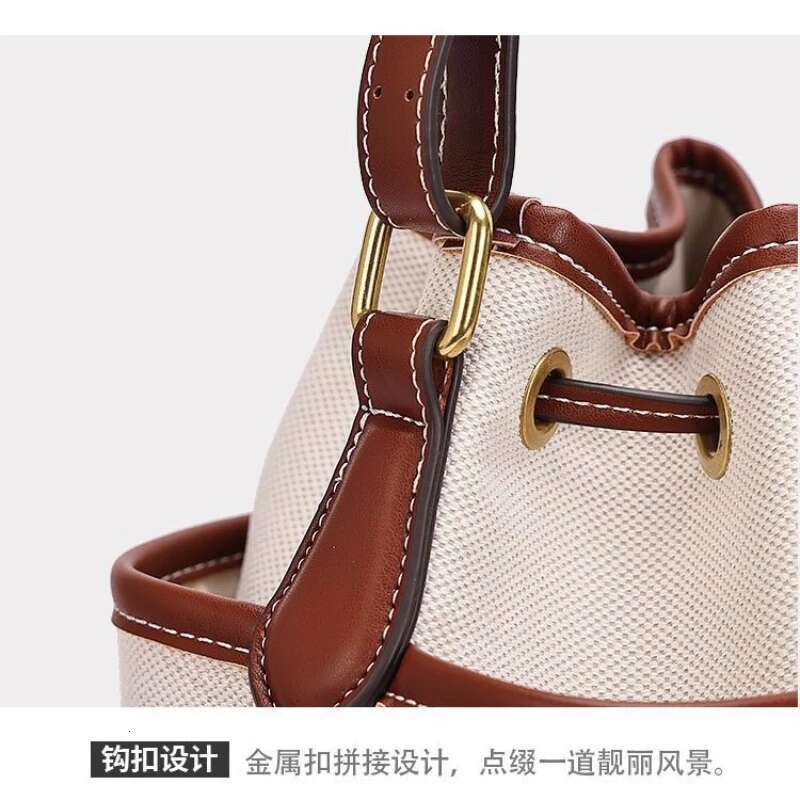 Bucket For Women Designer Canvas Tote 2025 New Drawstring Top Handbag Shoulder Bag And Wallet