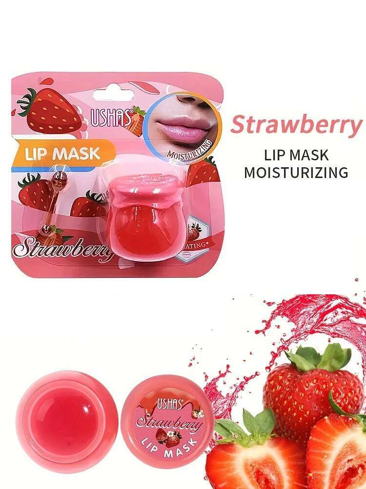 1Pc Strawberry Flavor Mask Jelly Treatment Transparent Moisturizing Hydrating Sleep Lip Repair Lips Care Wholesale
