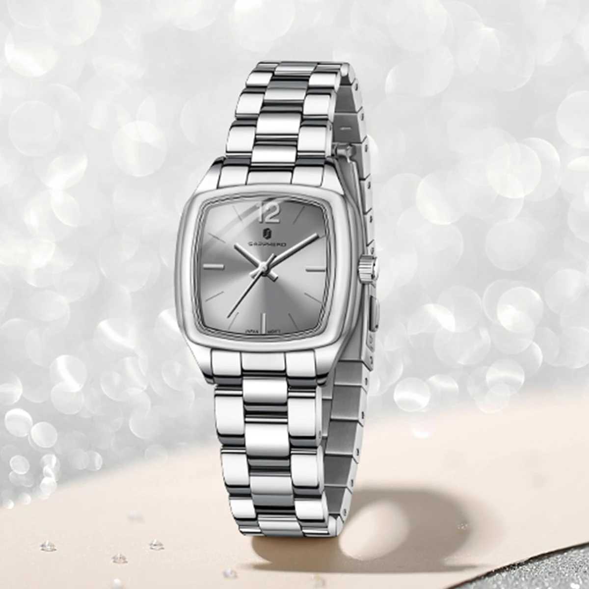 SAPPHERO Elegant Womens Watch Fashion Womens Watch Retro Womens Watch Silver Stainless Steel Quartz WatchT250408