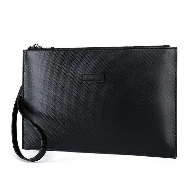 2025 Mens woven handbag large capacity soft leather handbag envelope bag trendy business mens bag H2511071