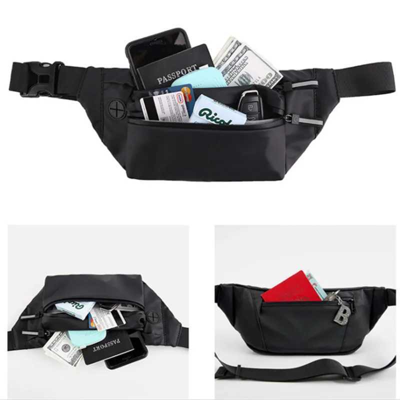 Waterproof mens waist bag Fanny Pack fashionable chest bag outdoor sports cross body bag casual travel mens waist belt bag Z250407
