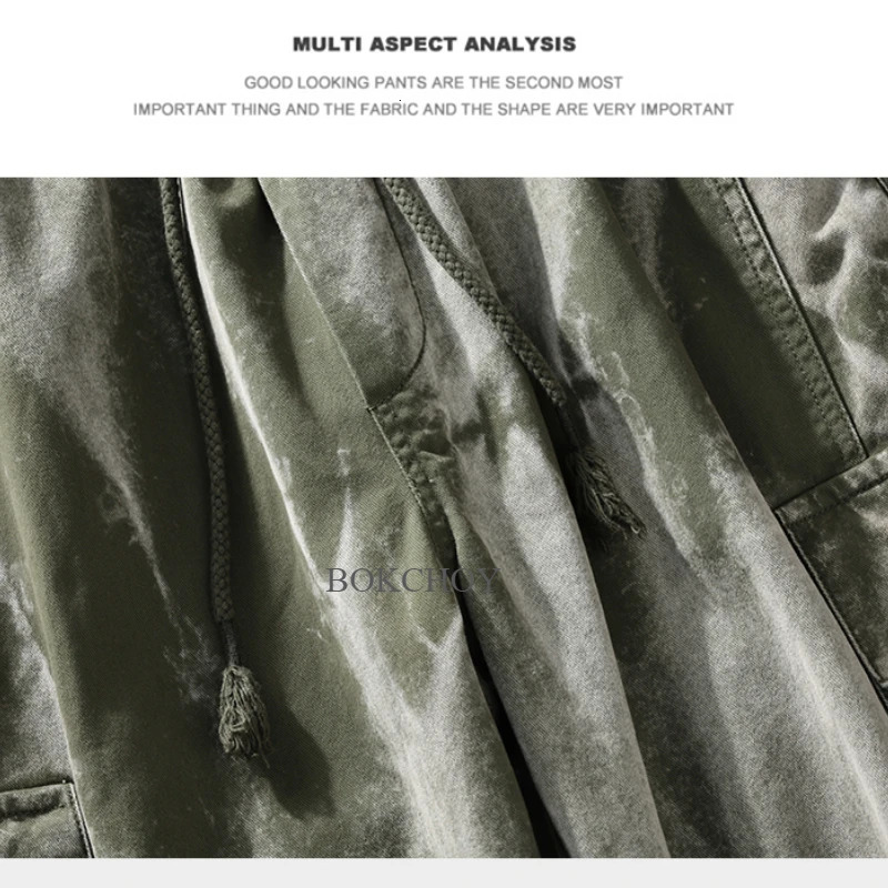 SpringSummer Cotton Goods Casual Large Pocket Mens Clothing Drawstring Fashion Woolen Pants YBJYF2521 250403