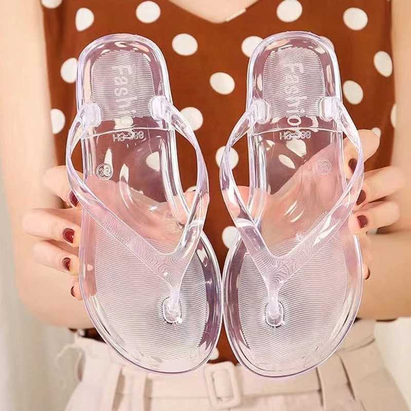 Beach flip womens moon sandals summer jelly shoes girls transparent slider solid Fi PVC flat N sliderXJ250407