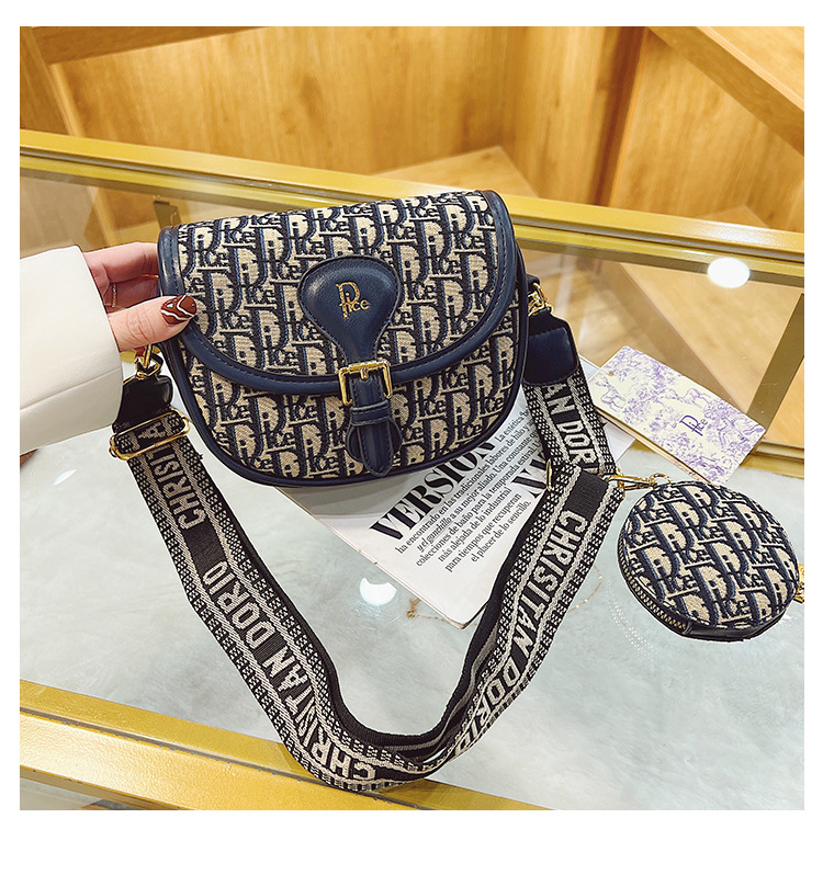 2025 Women's retro fashion saddle semicircular letter trendy women's large-capacity three-in-one temperament and texture cross body bag