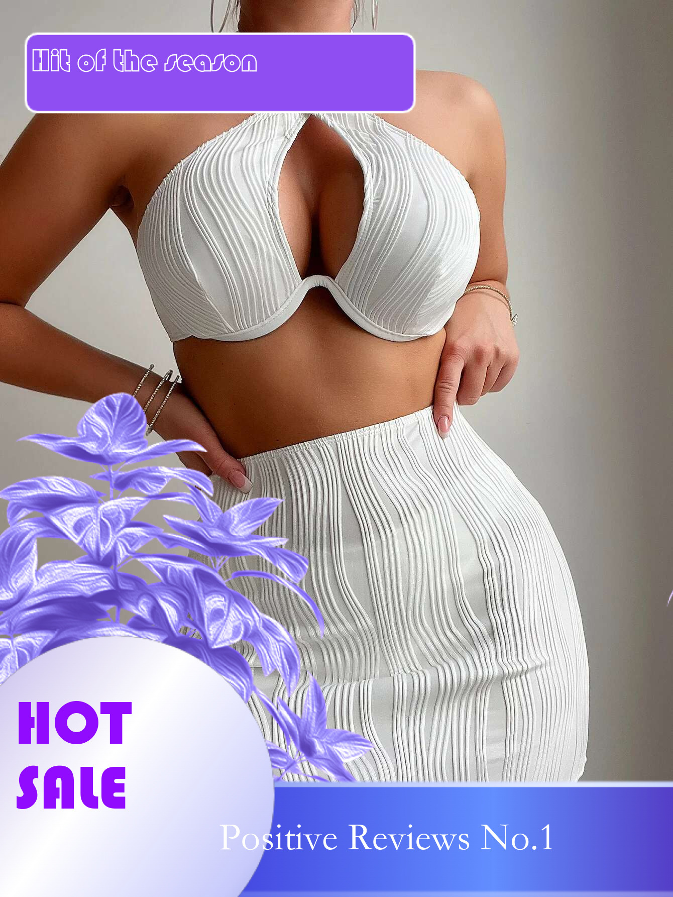 Dongdumaoyi Sexy White Bikini Women Halter Cross Push Up Underwire Swimsuit Beach Bathing Suit High Waist Skirt Pcs Swimwear Biquini