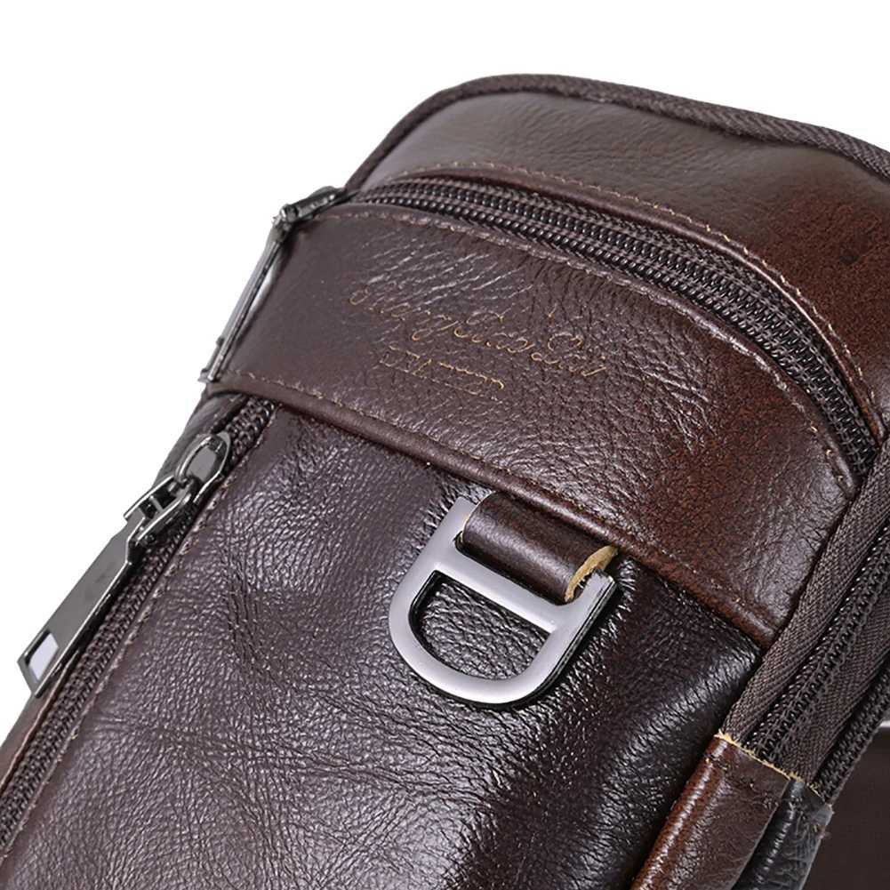 Mens FAshion Cross Bag Waterproof Leather Shoulder Bag Lightweight Waist Bag Mens Travel Outdoor Bag Z250407