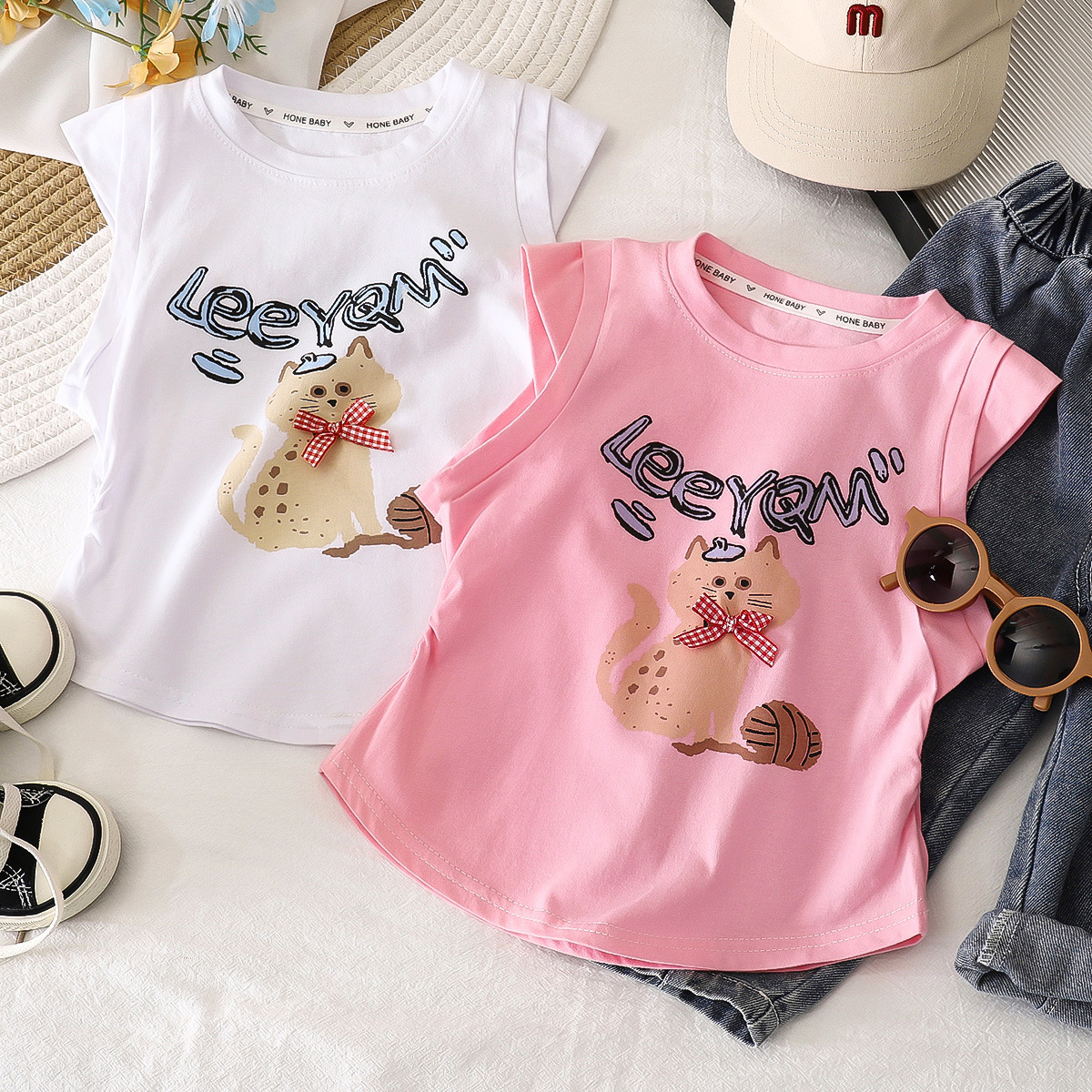Ddmyshoesvip Pure Cotton Women S Treasure Slim Fit Pleated Waistband Top Cartoon T Shirt Girls Stylish Vest