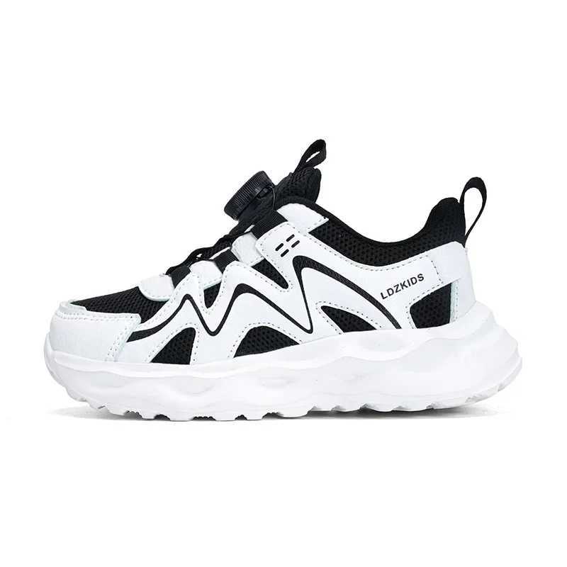 Childrens sports shoes fashionable leather breathable mesh comfortable shoes casual walking outdoor running shoes W250407