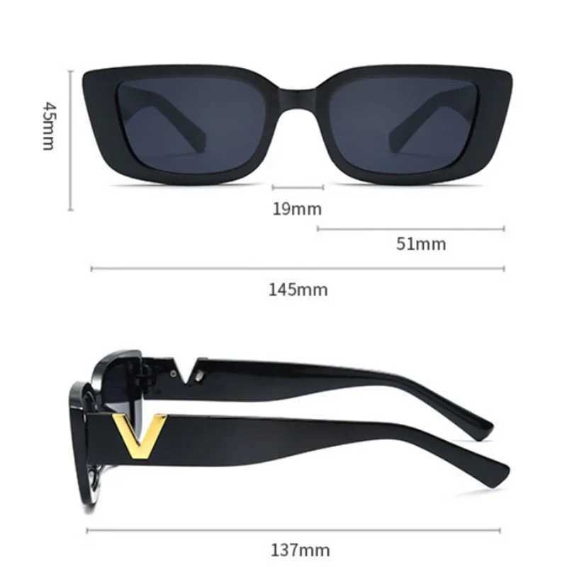 New small frame V-shaped fashionable sunglasses for womens brand designer square sunglasses for womens outdoor casual glasses UV400 W250408