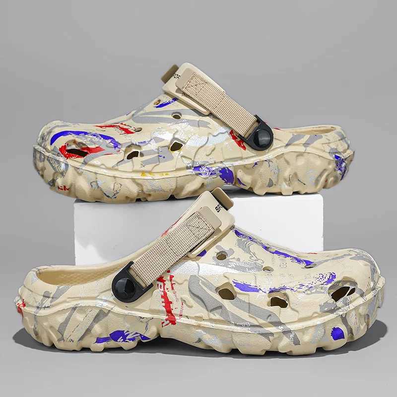 New Arrival Large size 47 summer mens white chloroprene rubber outdoor garden chloroprene rubber hole shoes mens casual shoes water shoes comfortable 