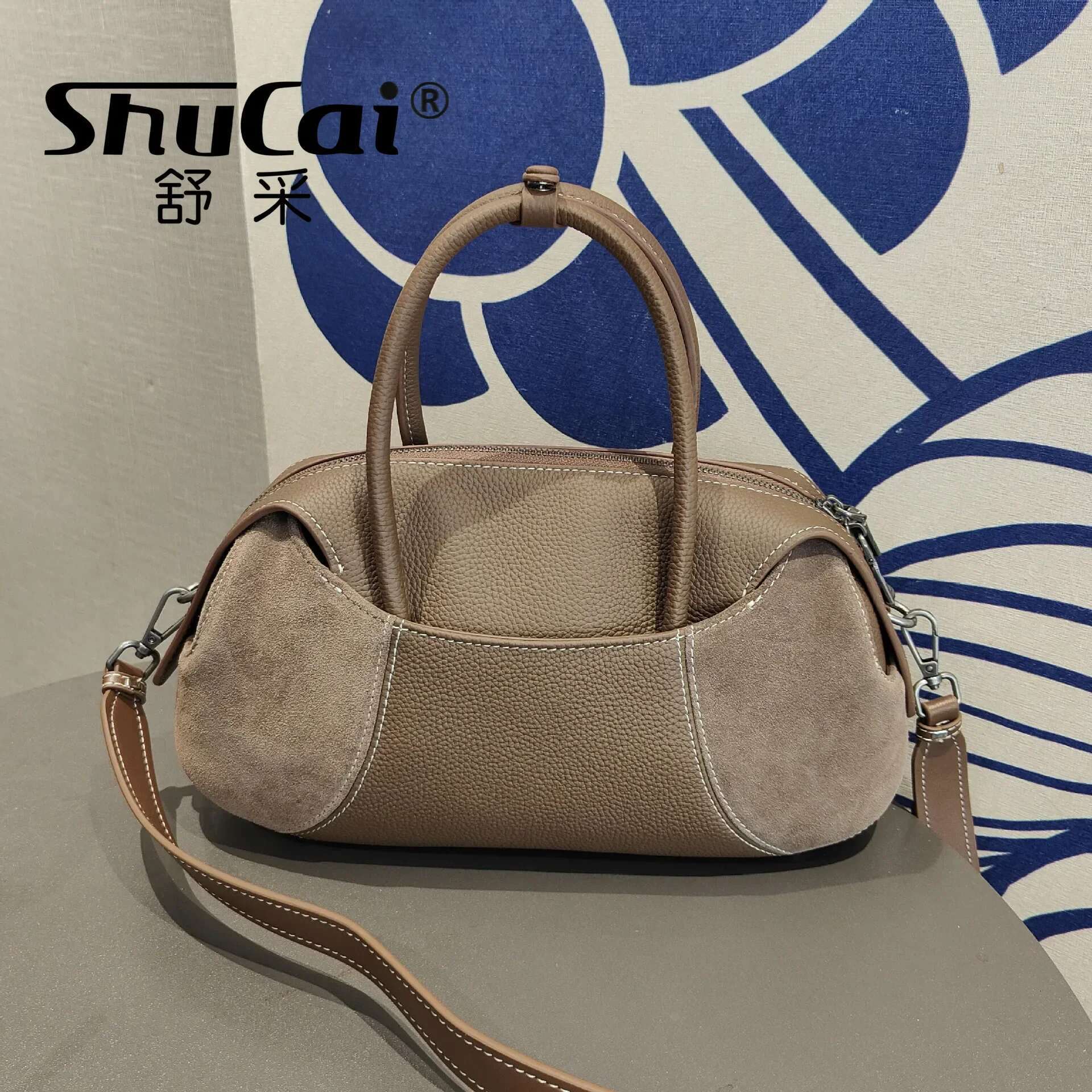 New 2025 Baseball Bowg Tote Designer Genuine Cow Leather Women Shoulder Crossbody Bag Leisure Ladies Handbags
