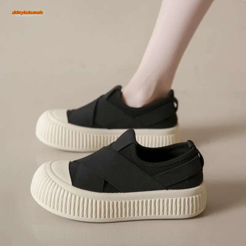Women's Foreign Style Board New Set of Round Head Breathable and Non-Slip Rubber Casual Acts, Korean Fashion, 2024 #ddmykukumalu