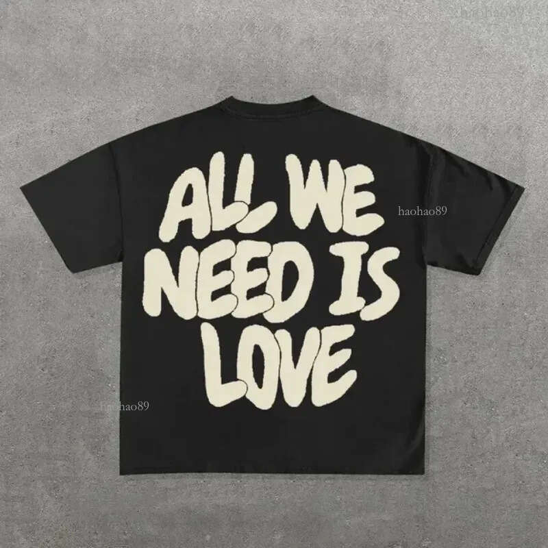 Streetwear Y2k T Shirt Mens Harajuku Hip Hop Graphic Print Oversized Cotton Round Neck TShirt Gothic Short Sleeve Tops Ins 240619