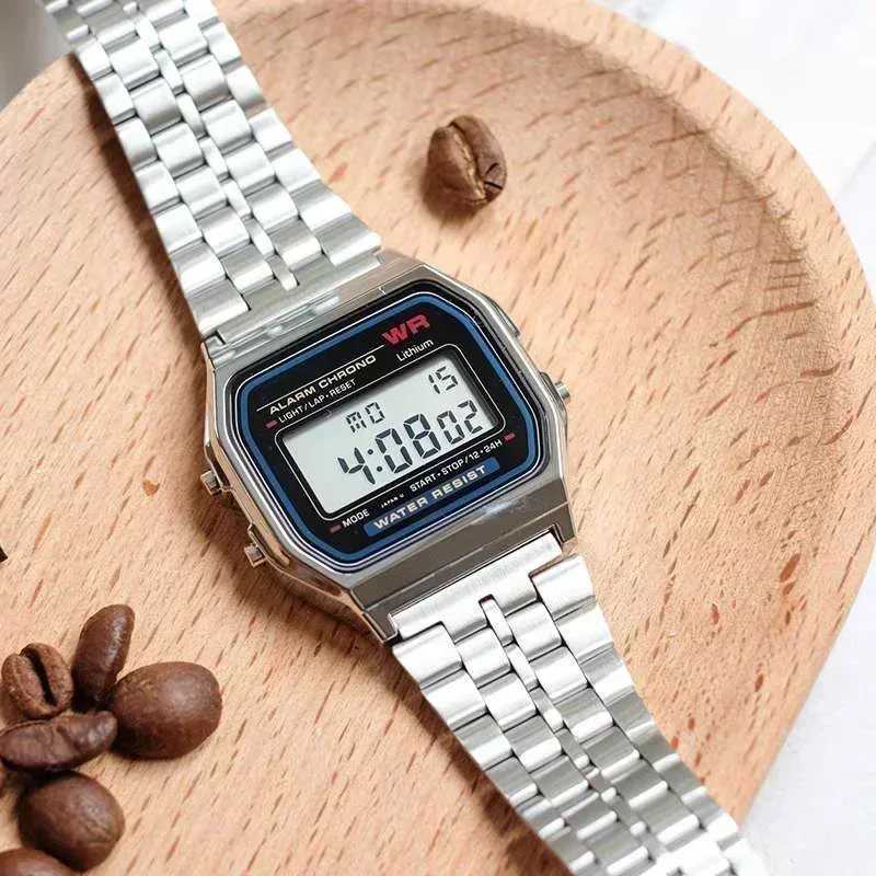 1 mens digital watch waterproof bracelet watch gold electronic LED watch womens casual Montre Homme Relogio watchT250408