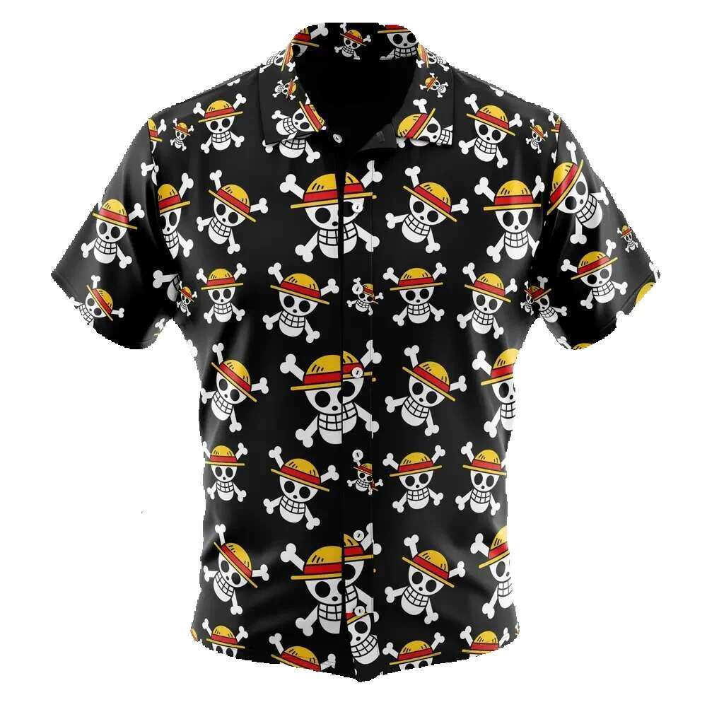 LUFFY Hawaiian men's button up shirt, fashionable trend, breathable, multifunctional, casual sports, summer