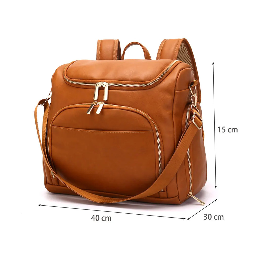 Mummy Nappy Backpacks Kids Stroller Bags Large Capacity PU Handbag Waterproof Outdoor Travel Diaper Bag Maternity Baby Care Bags 250407