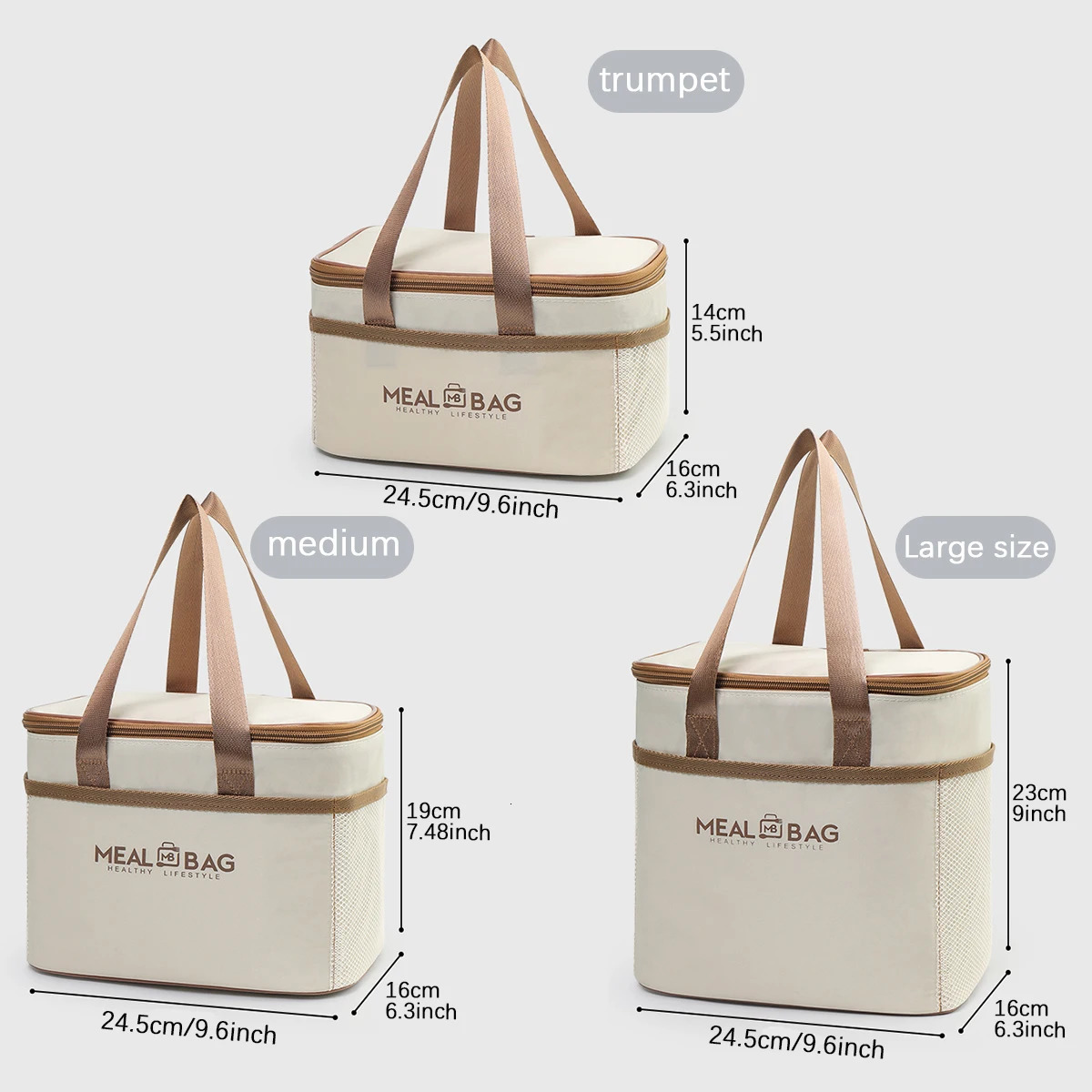 Portable lunch bag food insulation box waterproof shoulder strap handheld fresh aluminum DH 250401