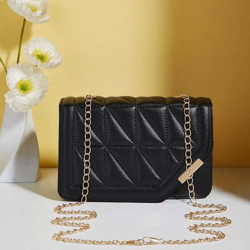 New Arrival Black luxury handbag and wallet womens PU leather messenger shoulder bag plain weave womens cross body bag T250407