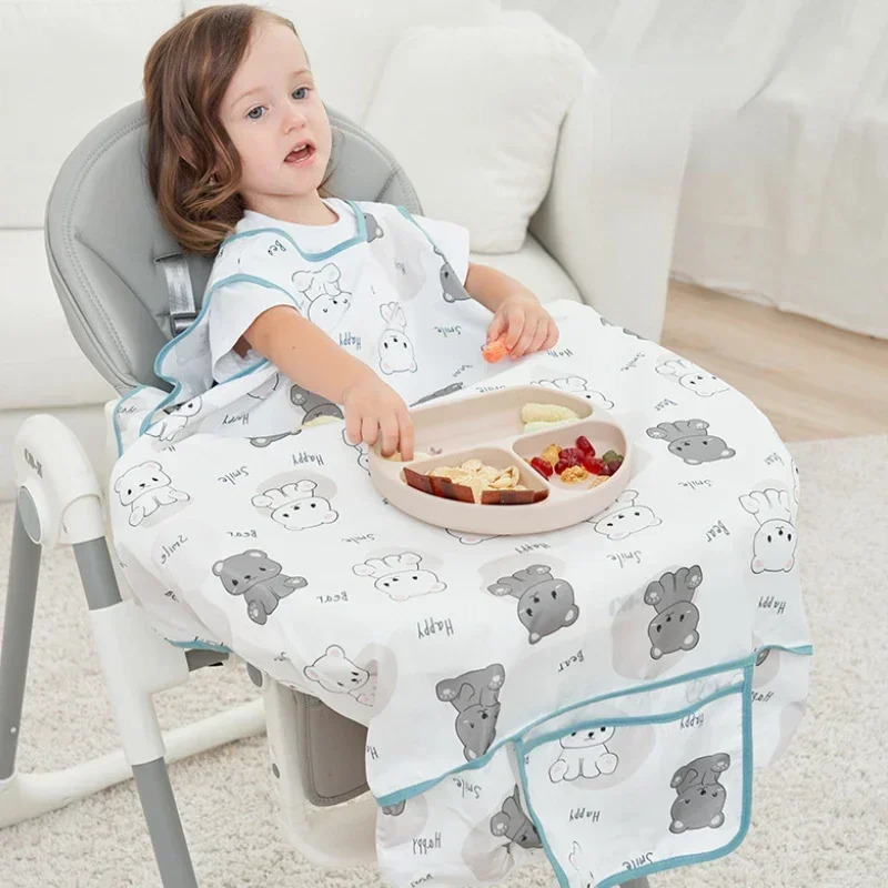 Baby Bibs Baby Coverall Dining Chair One-piece Waterproof Anti-dirty Bib Baby Eating Fedding Bib Apron Kids Feeding Burp Cloth 250408