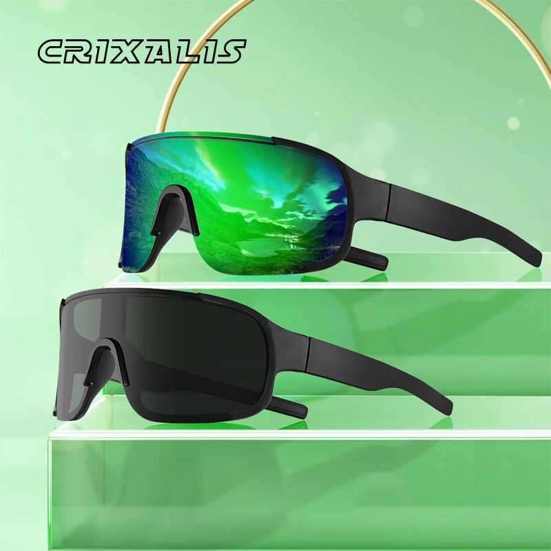 CRIXALIS Super Size Trend Sunglasses Mens Outdoor Sports Sunglasses Womens Travel Beach Sunshades Mens Mirror Goggles UV Protection W250408