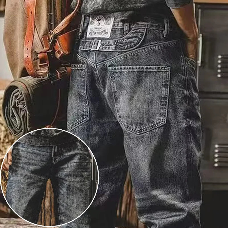 Spring and Autumn Mens Straight Leg Jeans High Quality Version Blue Trouser Fashion Cool Outdoor Party 250401