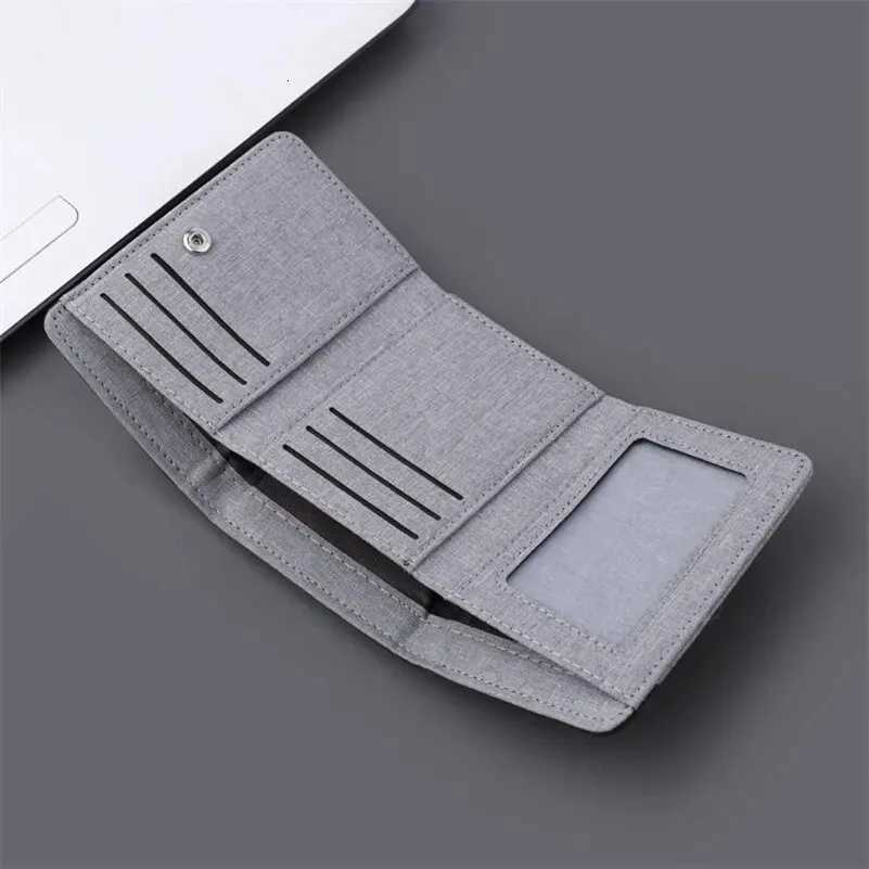 Canvas Men Wallet Black/blue/gray Card Holder Wallet Male Money Bag ID Photo Bank Holder Short Purse Card Case Bag H2511071