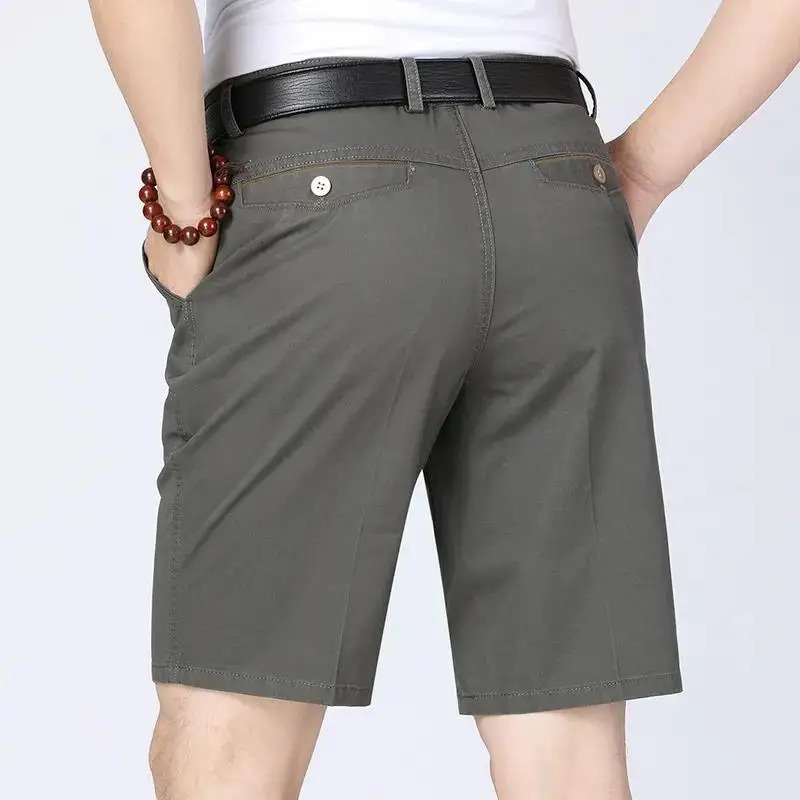 100% Cotton Shorts Men Knee Length Boardshorts Classic Comfortable Clothing Beach Shorts Male Short Trousers 250407