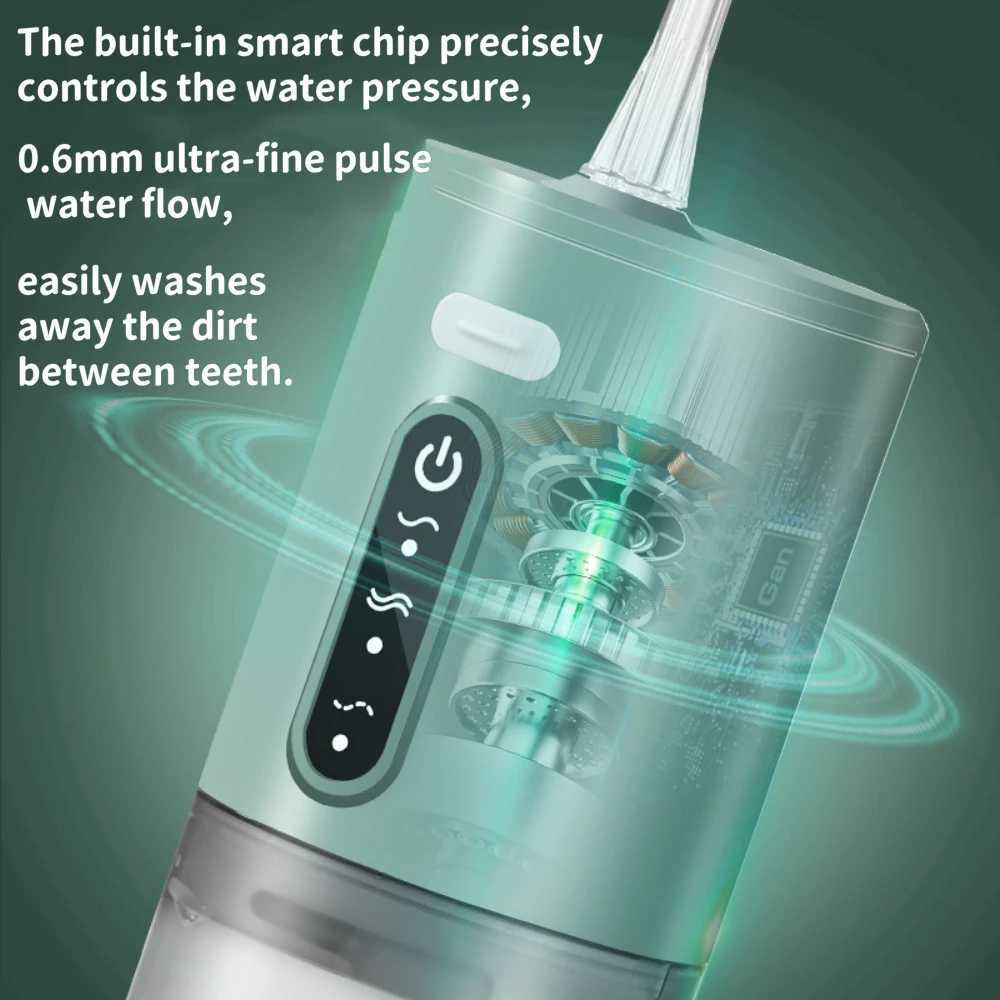 Dental oral irrigator portable dental sink 8 nozzles USB charging 280ml can 3 tri frequency pulse teeth cleaner M250408