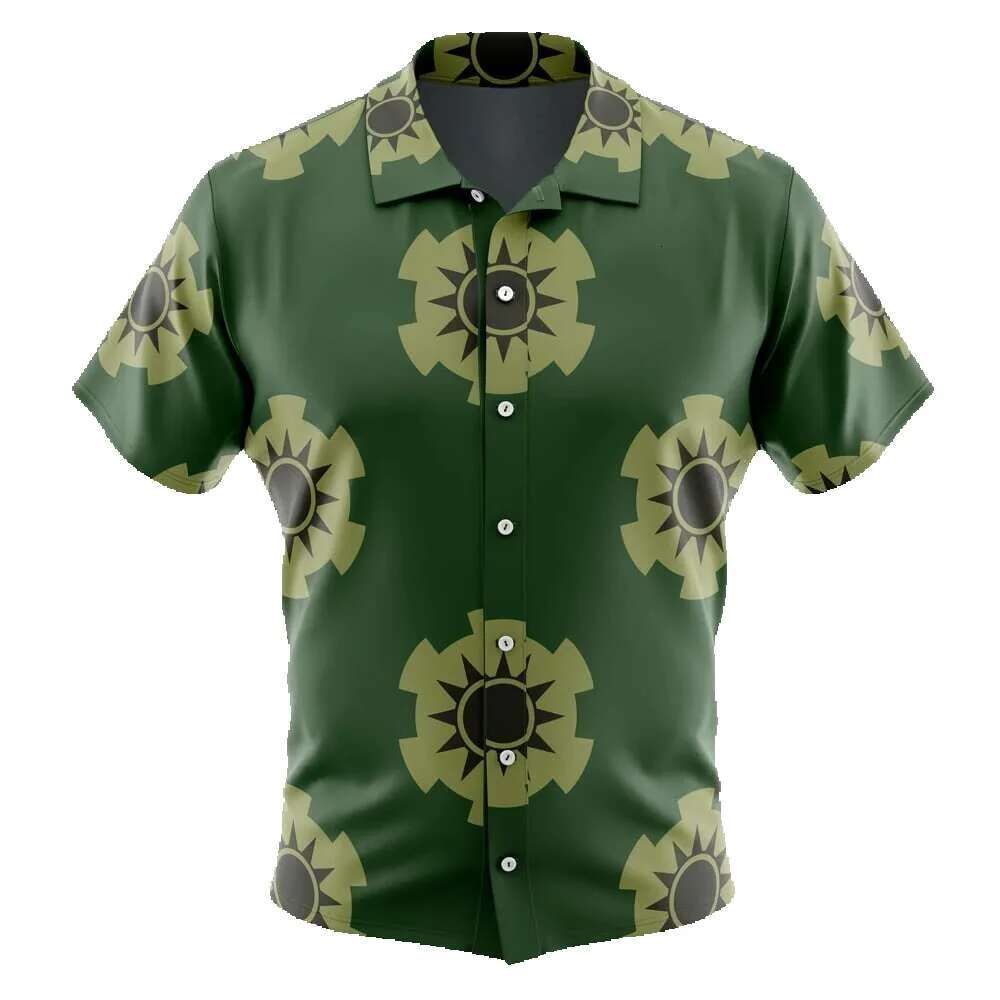 LUFFY Hawaiian men's button up shirt, fashionable trend, breathable, multifunctional, casual sports, summer