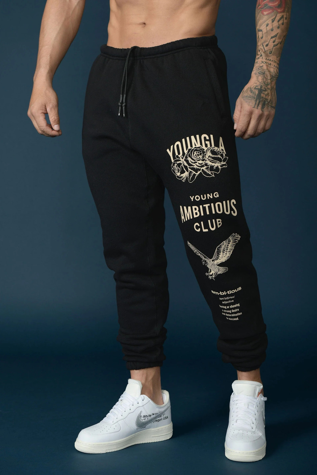 US printed mens and womens jogging fitness cotton casual wool pants drawstring sports 250407