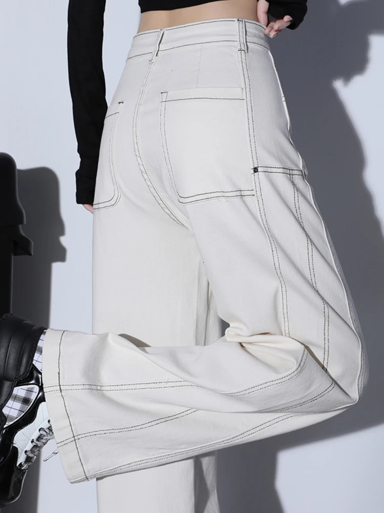 Botvotee milk white ultrathin suitable for wide leg jeans accessories women stylish and elegant Korean office high waisted denim 250407