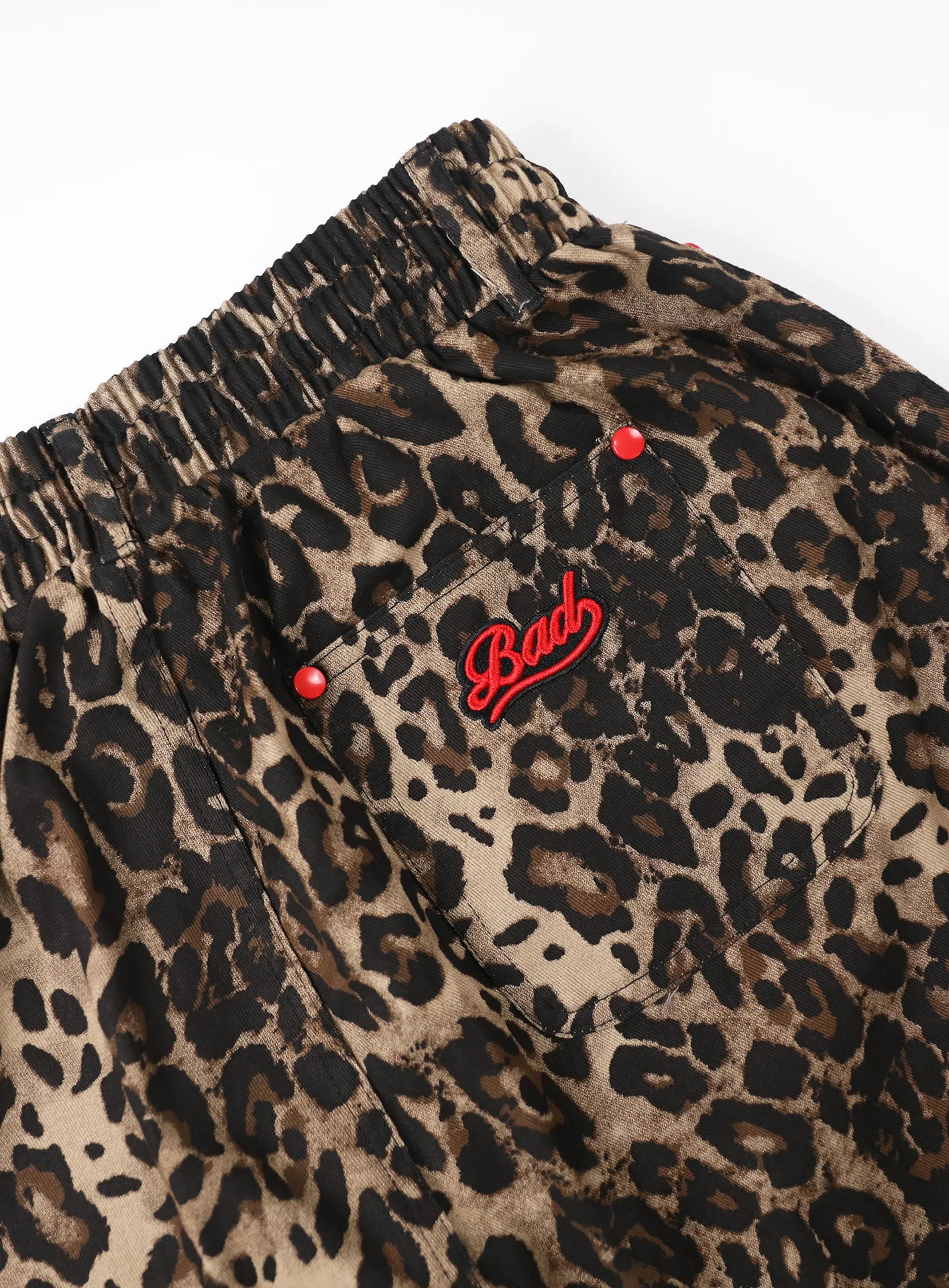 Badblood leopard print fashionable retro loose casual pants suitable for spring and autumn 250407