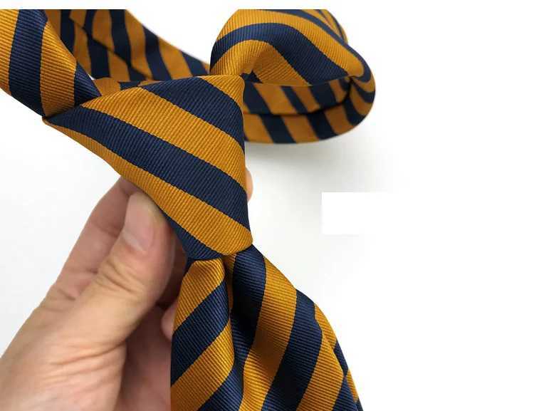 Wholes 8CM Mens Necktie Classic Ties For Man Wedding Business Party Polter Stripes Striped Jacquard Ascot Accessories X250407