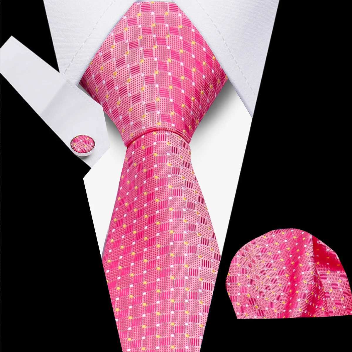 Classic Elegant Ties For Men Fashion Gifts Striped Solid Necktie Handchief Cufflink 3 Pcs Set Wedding Business Suit Accessories X250407