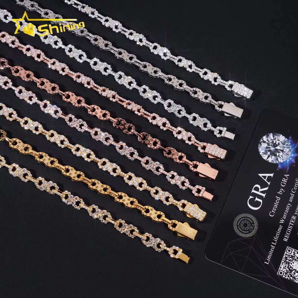 New Hip Hop Design Unlimited Chain Ice Out Sier Men's Gold Plated Moissanite Cuban Necklace
