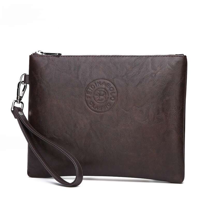 Men's casual handbag PU soft leather men's mobile phone bag large capacity wallet new style chic and elegant clothing