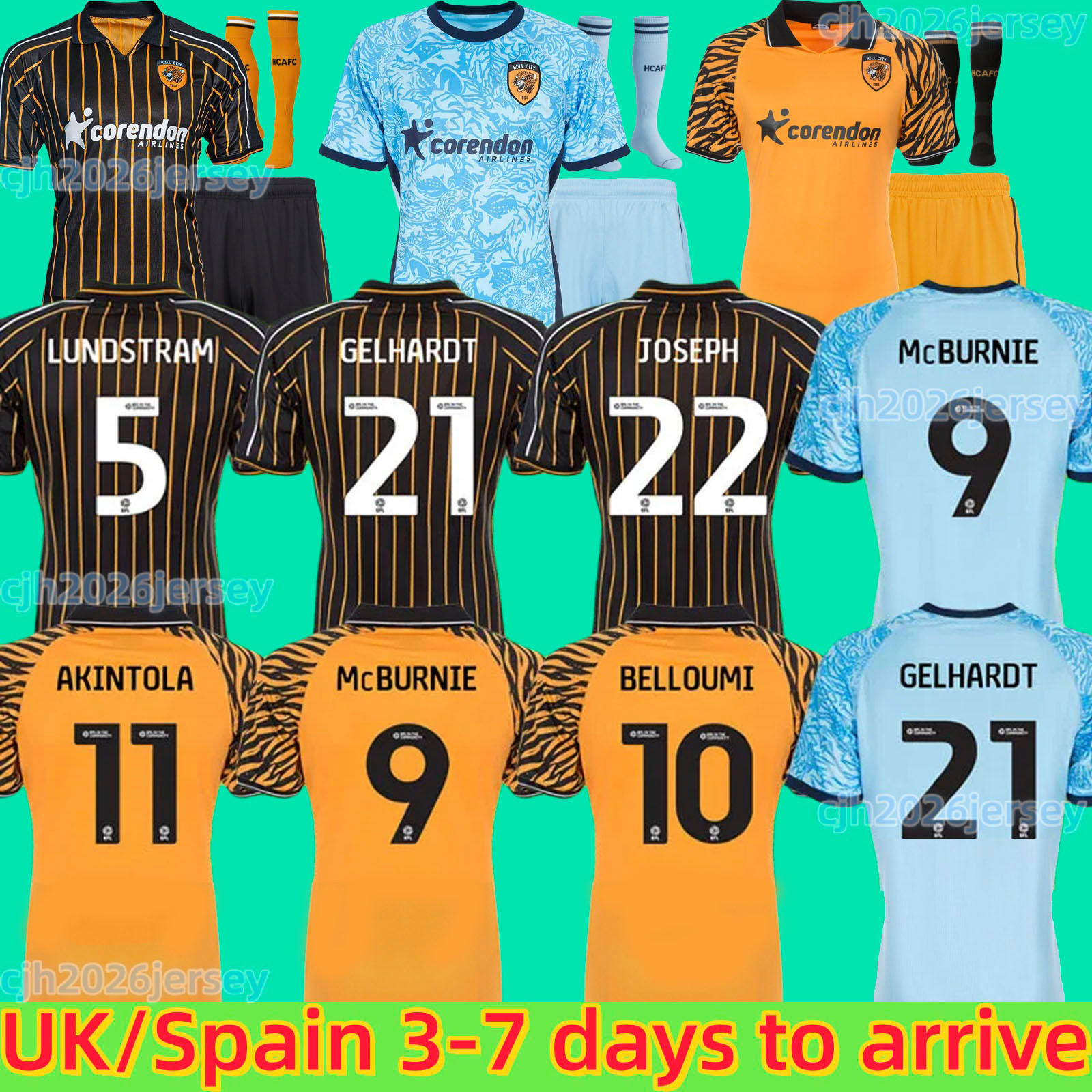 Hulls soccer jerseys City 25 26 HCAFC Kit Hulls Jersey City AFC football Shirts The Tigers soccer shirt HullCitys Kits McBURNIE BELLOUMI MILLAR Men Kids Uniforms