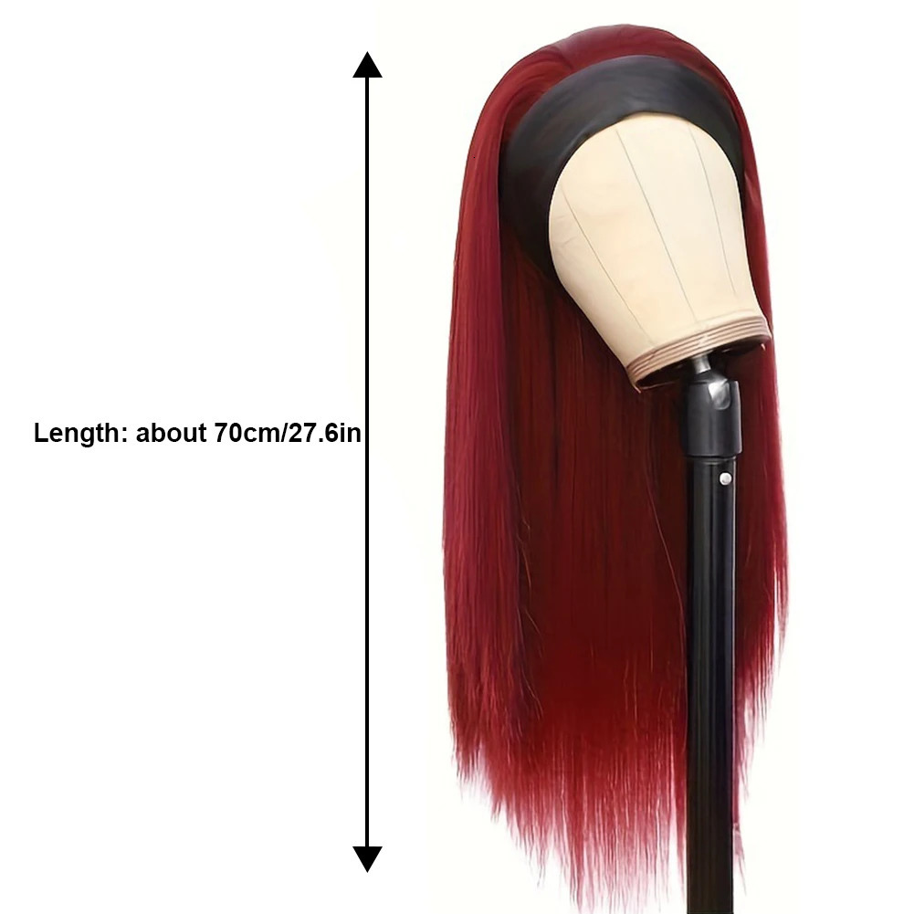 1Pc headband wig human hair bone straight hair wig fully machine made Peruvian hair wig suitable for black women 250407