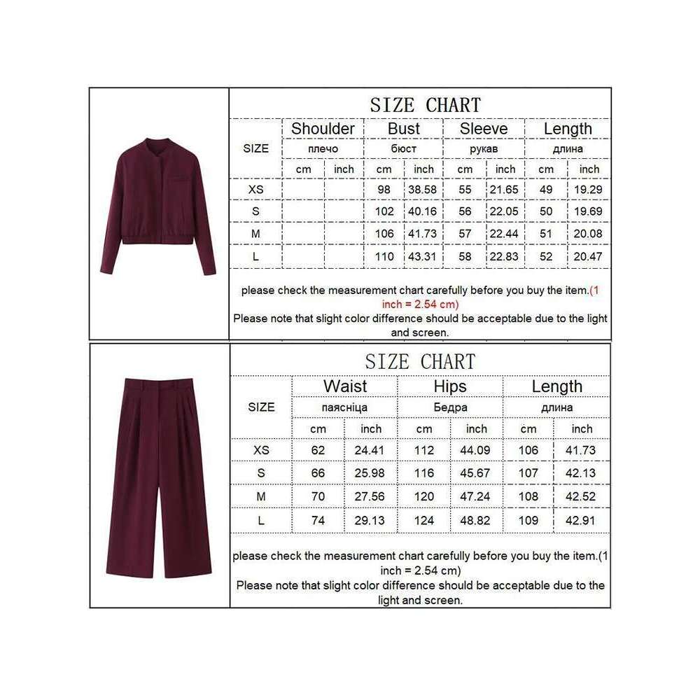 TFMLN 2025 Fashion Women Bomber Jacket Sets Spring Causal Zipper Solid Coats Full Sleeve Pleated Pant Streetwear Outfits